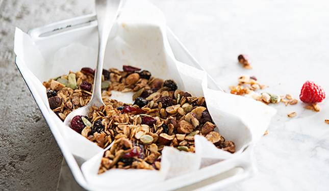 Granola met frambozen